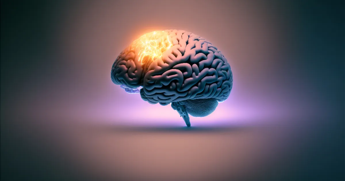 Ilustração de um cérebro iluminado representando inteligência artificial